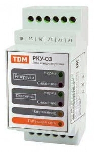 TDM ELECTRIC SQ1507-0004 Реле контроля уровня РКУ-03-1нас/2рез/4ур/6датч-230/400В-DIN (без датчиков) TDM